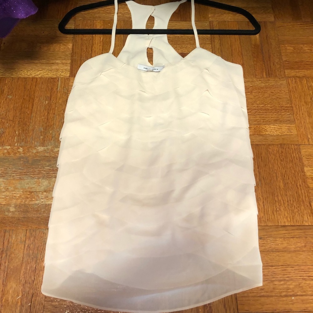 Naked Zebra off white scalloped cami
